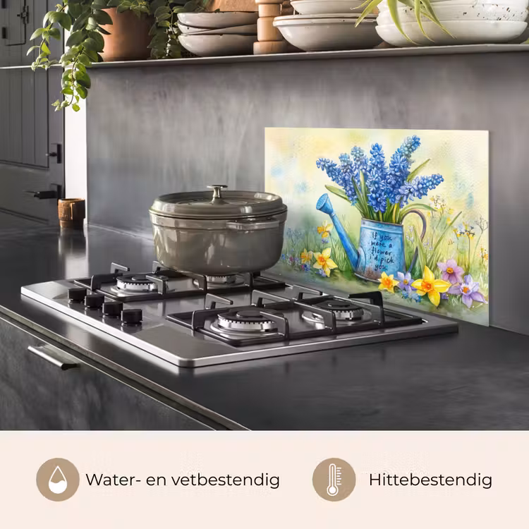 Spatscherm keuken - Lavendelbloemen - Quote - Gieter — 7