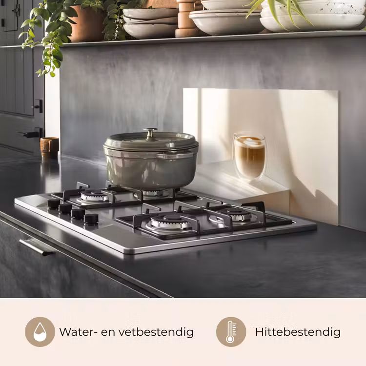 Spatscherm keuken - Mok - Latte - Minimalistisch - Schaduw — 7