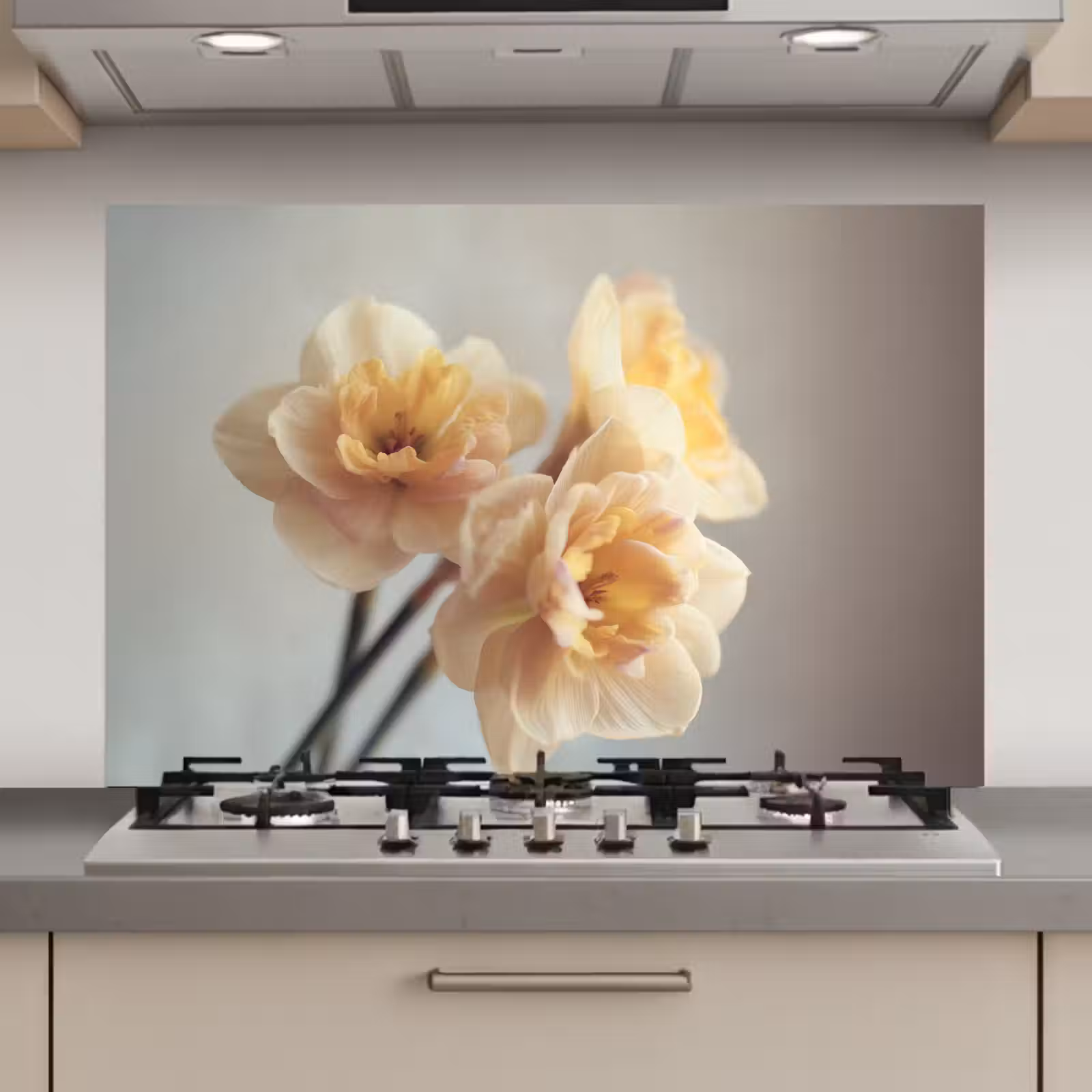 Spatscherm keuken - Narcissen - Geel - Bloemblaadjes — 1