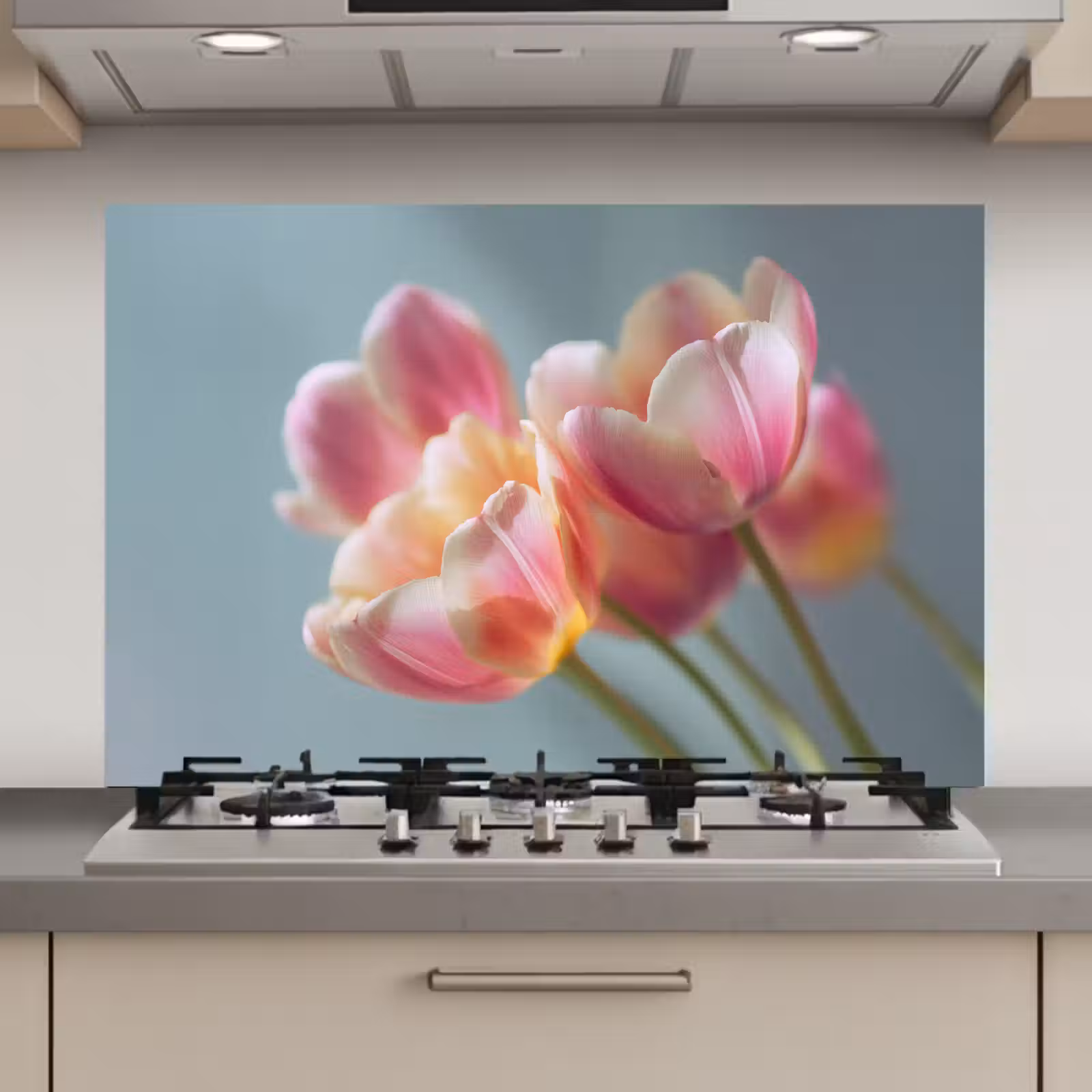 Spatscherm keuken - Tulpen - Roze - Stelen — 1