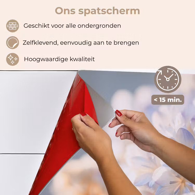 Spatscherm keuken - Bloemen - Lichtblauw - Wazig - Trosje — 4