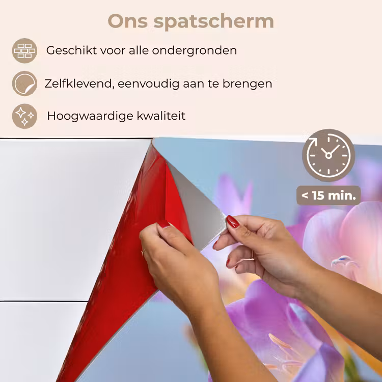 Spatscherm keuken - Bloemen - Paars - Overloop - Meeldraden — 4