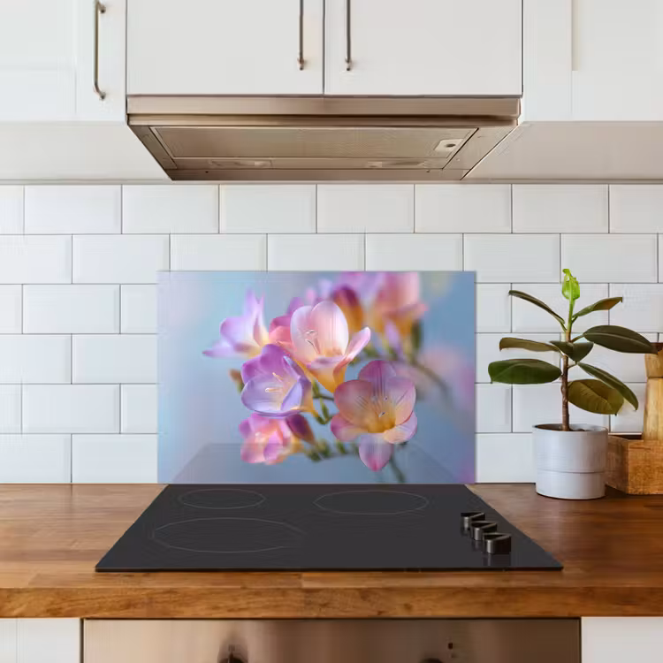 Spatscherm keuken - Bloemen - Paars - Overloop - Meeldraden — 6