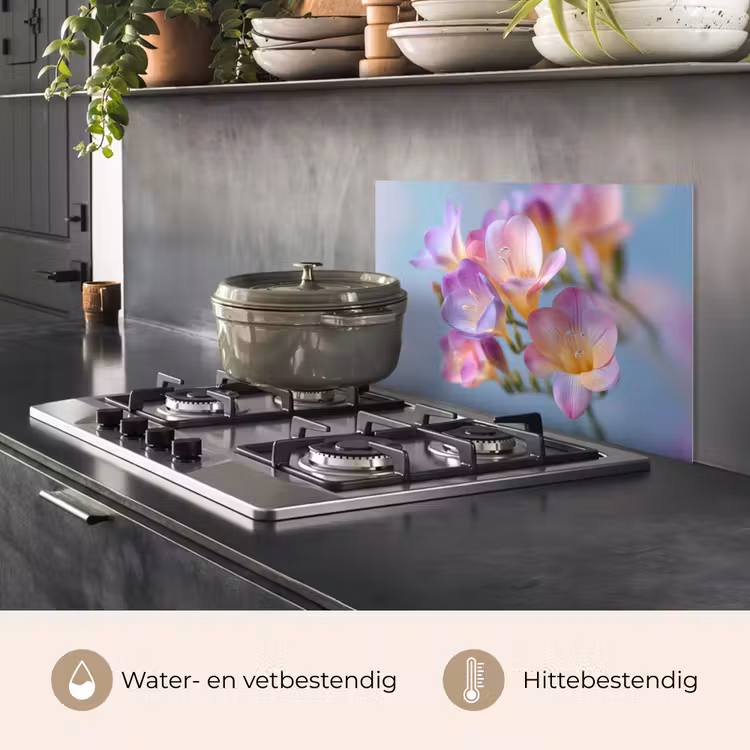 Spatscherm keuken - Bloemen - Paars - Overloop - Meeldraden — 7