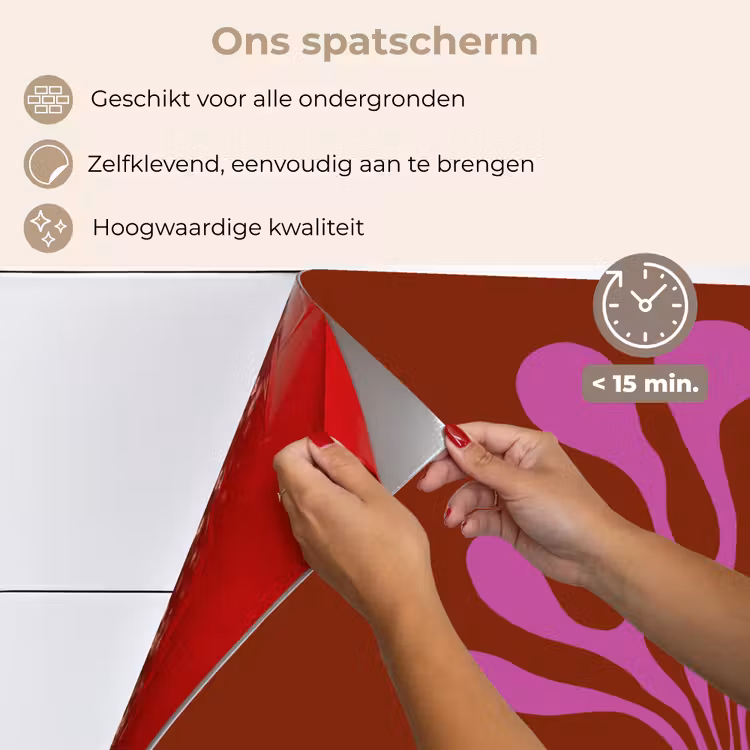 Spatscherm keuken - Boom - Paars - Cirkel - Vloeiend — 4