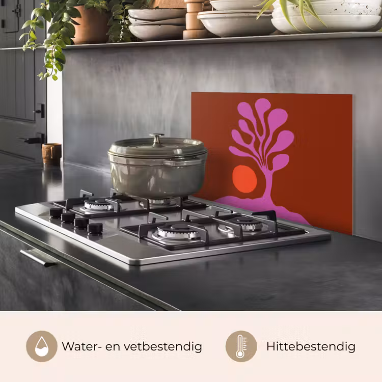 Spatscherm keuken - Boom - Paars - Cirkel - Vloeiend — 7