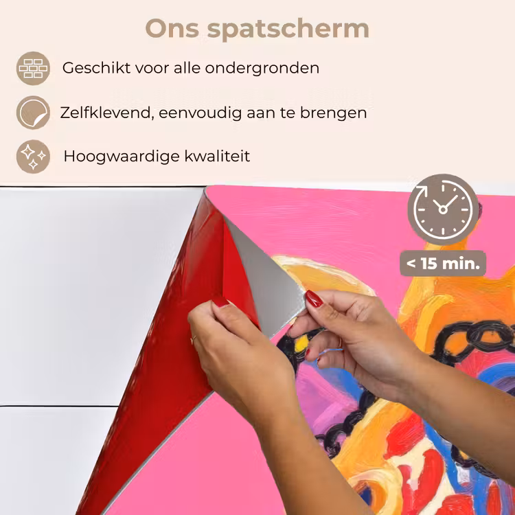 Spatscherm keuken - Giraf - Roze - Bril - Sjaal — 4