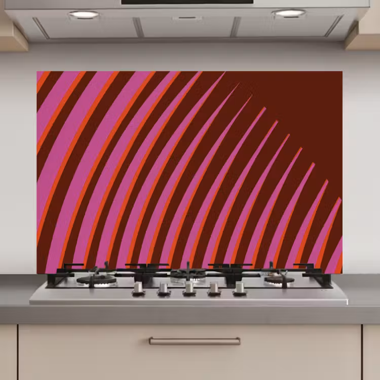 Spatscherm keuken - Lijnen - Rood - Beweging — 1