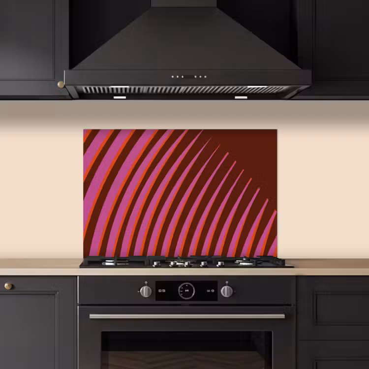 Spatscherm keuken - Lijnen - Rood - Beweging — 2