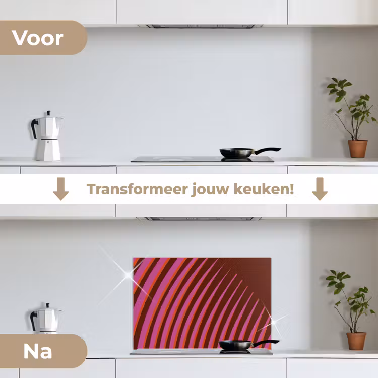 Spatscherm keuken - Lijnen - Rood - Beweging — 3