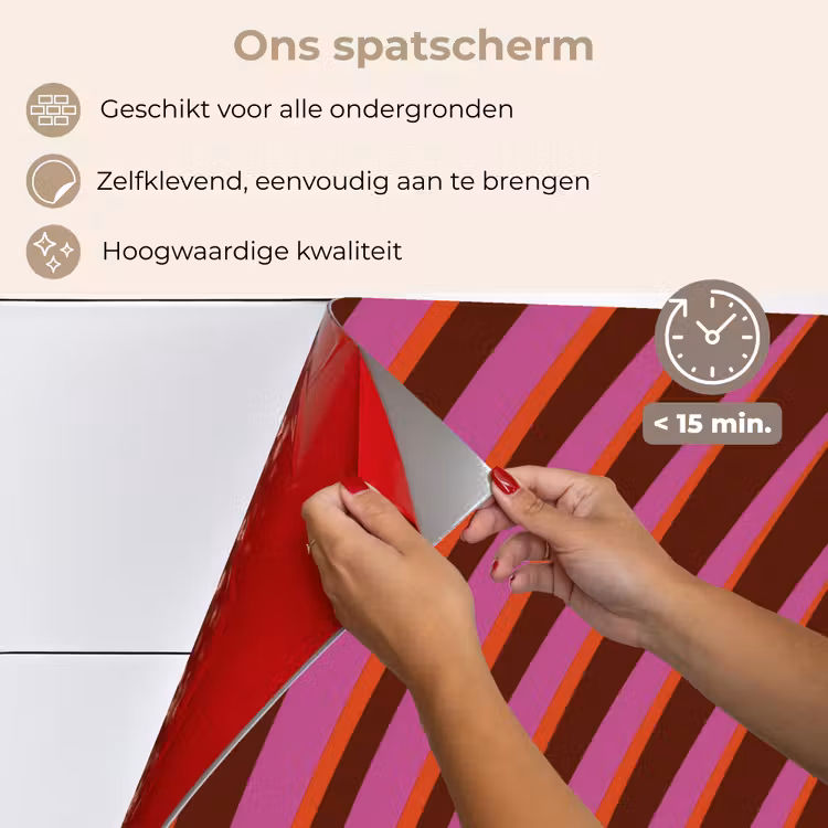 Spatscherm keuken - Lijnen - Rood - Beweging — 4