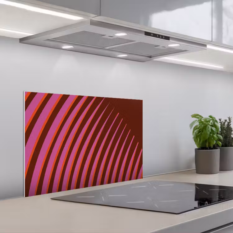 Spatscherm keuken - Lijnen - Rood - Beweging — 5