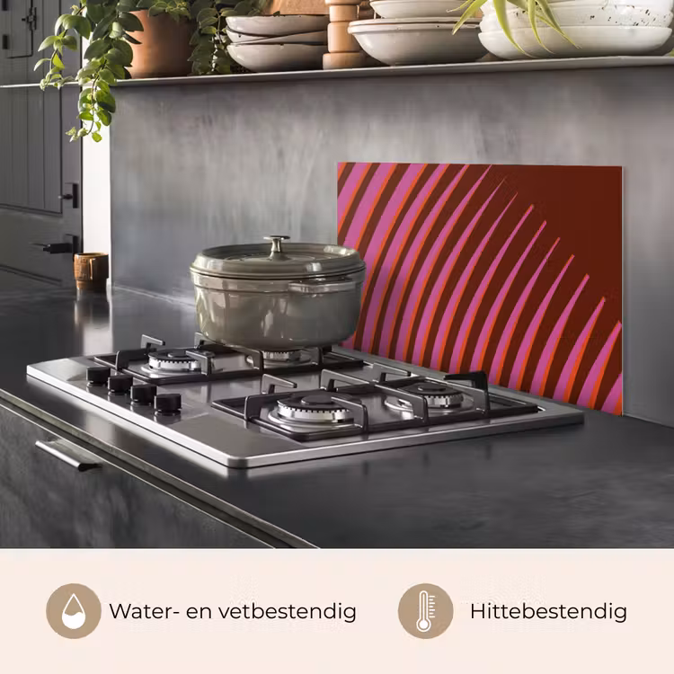 Spatscherm keuken - Lijnen - Rood - Beweging — 7