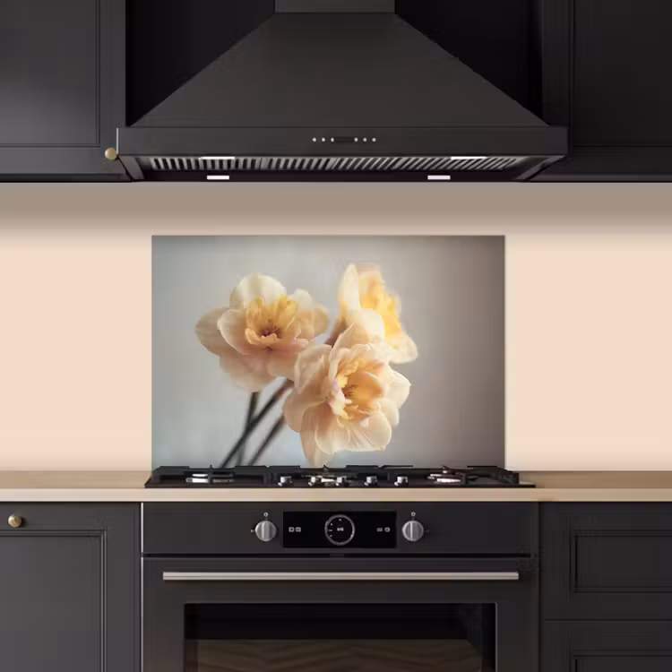 Spatscherm keuken - Narcissen - Geel - Bloemblaadjes — 2