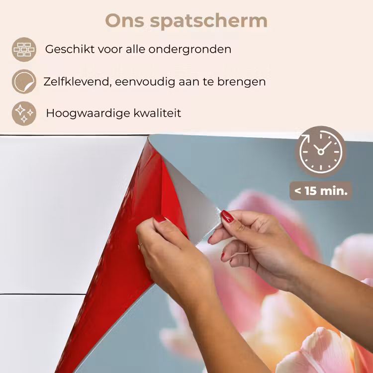 Spatscherm keuken - Tulpen - Roze - Stelen — 4