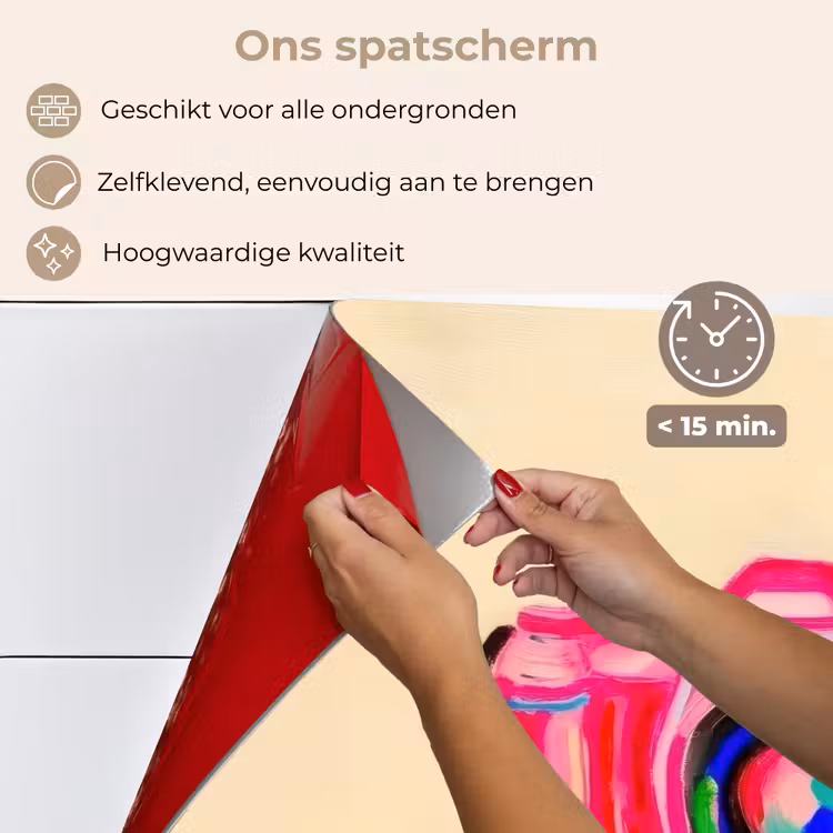Spatscherm keuken - Camera - Memories - Roze - Geschilderd — 4