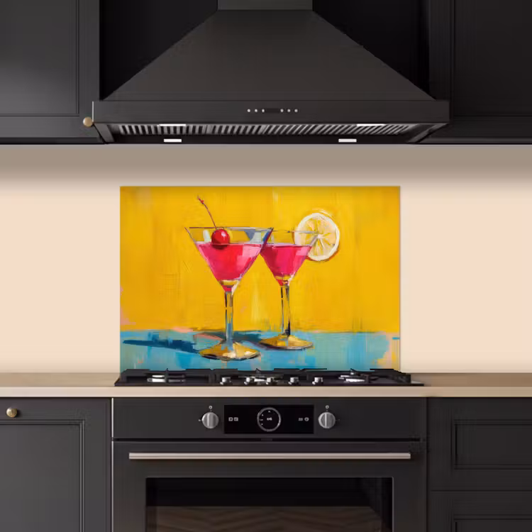 Spatscherm keuken - Glazen - Cocktail - Citroen - Kers — 2