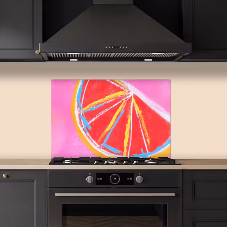 Spatscherm keuken - Grapefruit - Geschilderd - Roze - Strepen — 2