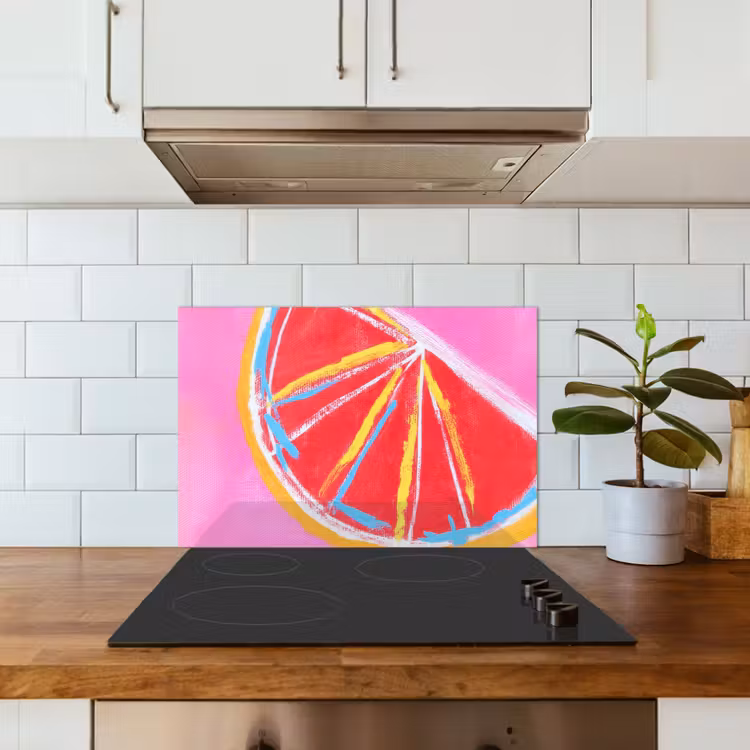 Spatscherm keuken - Grapefruit - Geschilderd - Roze - Strepen — 6