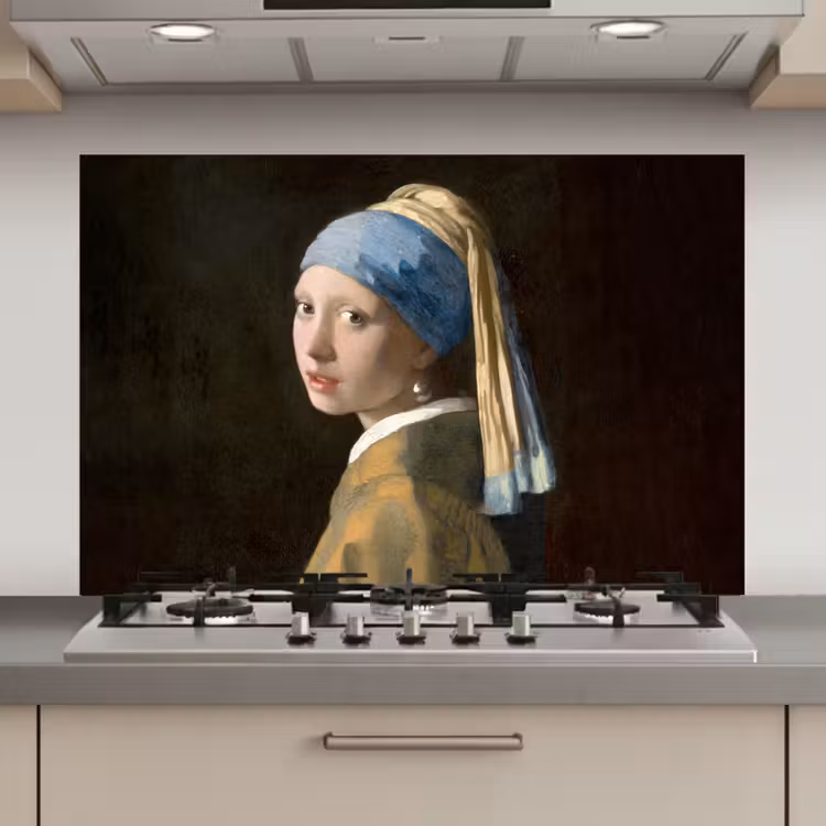 Spatscherm keuken - Meisje met de parel - Schilderij - Oude meesters - Vermeer — 1