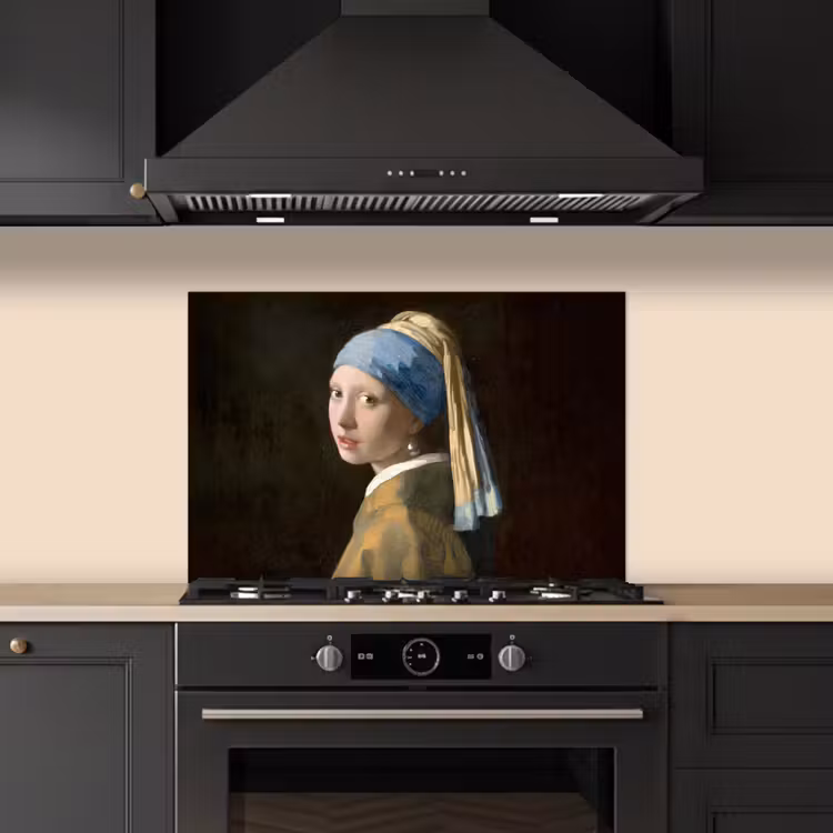 Spatscherm keuken - Meisje met de parel - Schilderij - Oude meesters - Vermeer — 2