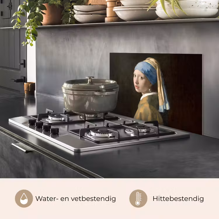 Spatscherm keuken - Meisje met de parel - Schilderij - Oude meesters - Vermeer — 7