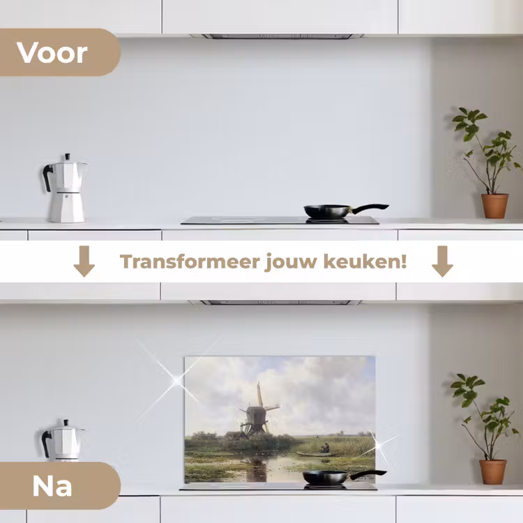 Spatscherm keuken - Molen - Willem Roelofs - Oude meesters - Kunst — 3
