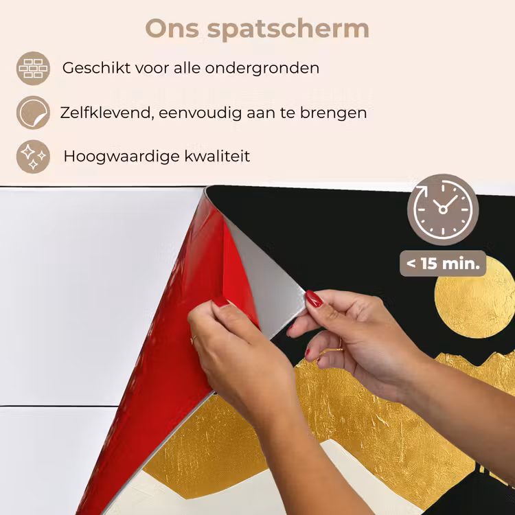 Spatscherm keuken - Wolf - Bergen - Maan - Zwart — 4