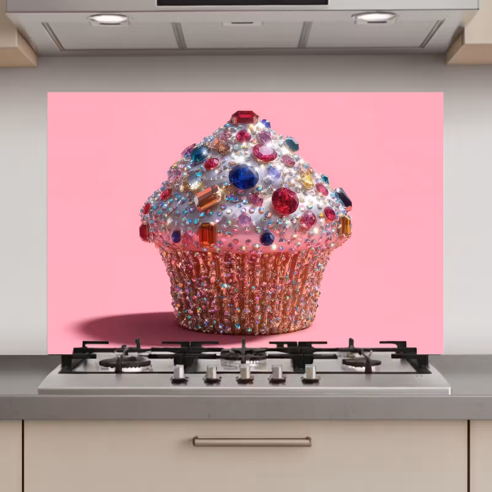 Spatscherm keuken - Cupcake - Kleurrijk - Edelstenen — 1