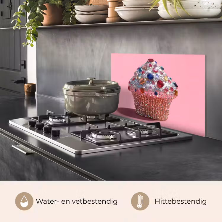 Spatscherm keuken - Cupcake - Kleurrijk - Edelstenen — 7