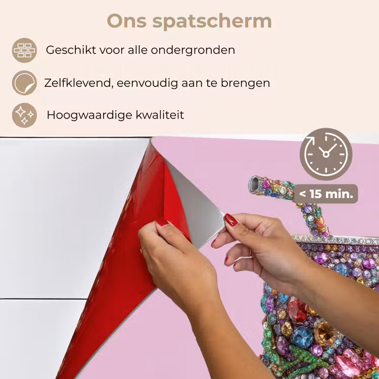 Spatscherm keuken - Frisdrankblikje - Bloemenpatroon - Edelstenen - Kleurrijk — 4