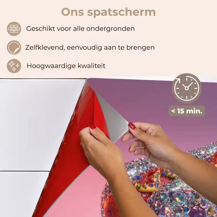 Spatscherm keuken - Hotdog - Steentjes - Glitters - Paars — 4