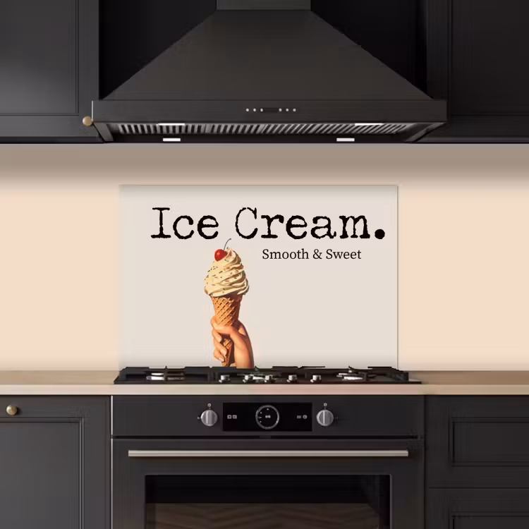 Spatscherm keuken - Ice cream - Softijs - Kleurrijk - Kers — 2