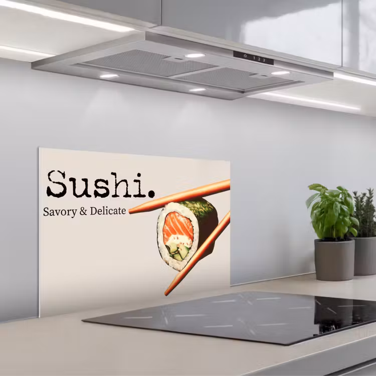 Spatscherm keuken - Sushi - Zalm - Rijst - Japans — 5