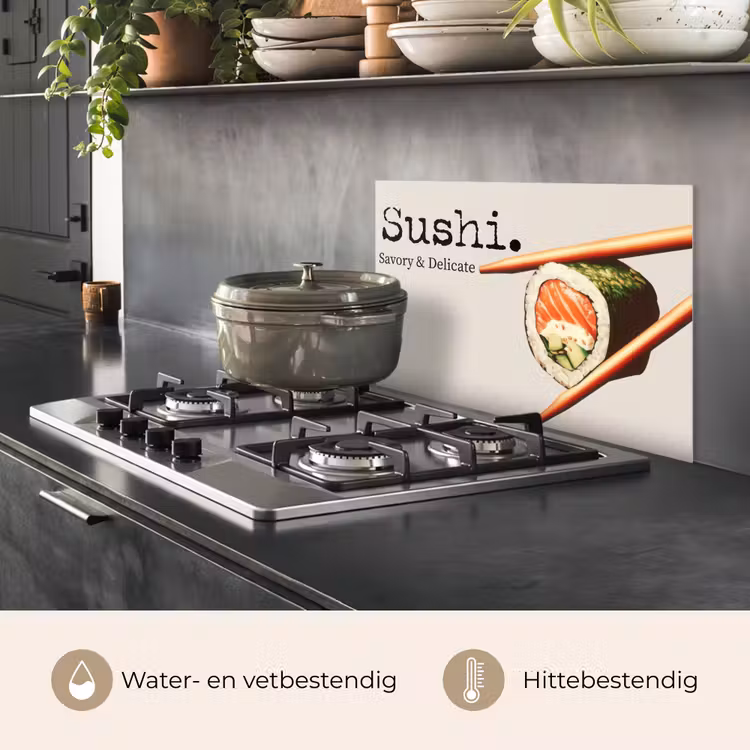 Spatscherm keuken - Sushi - Zalm - Rijst - Japans — 7