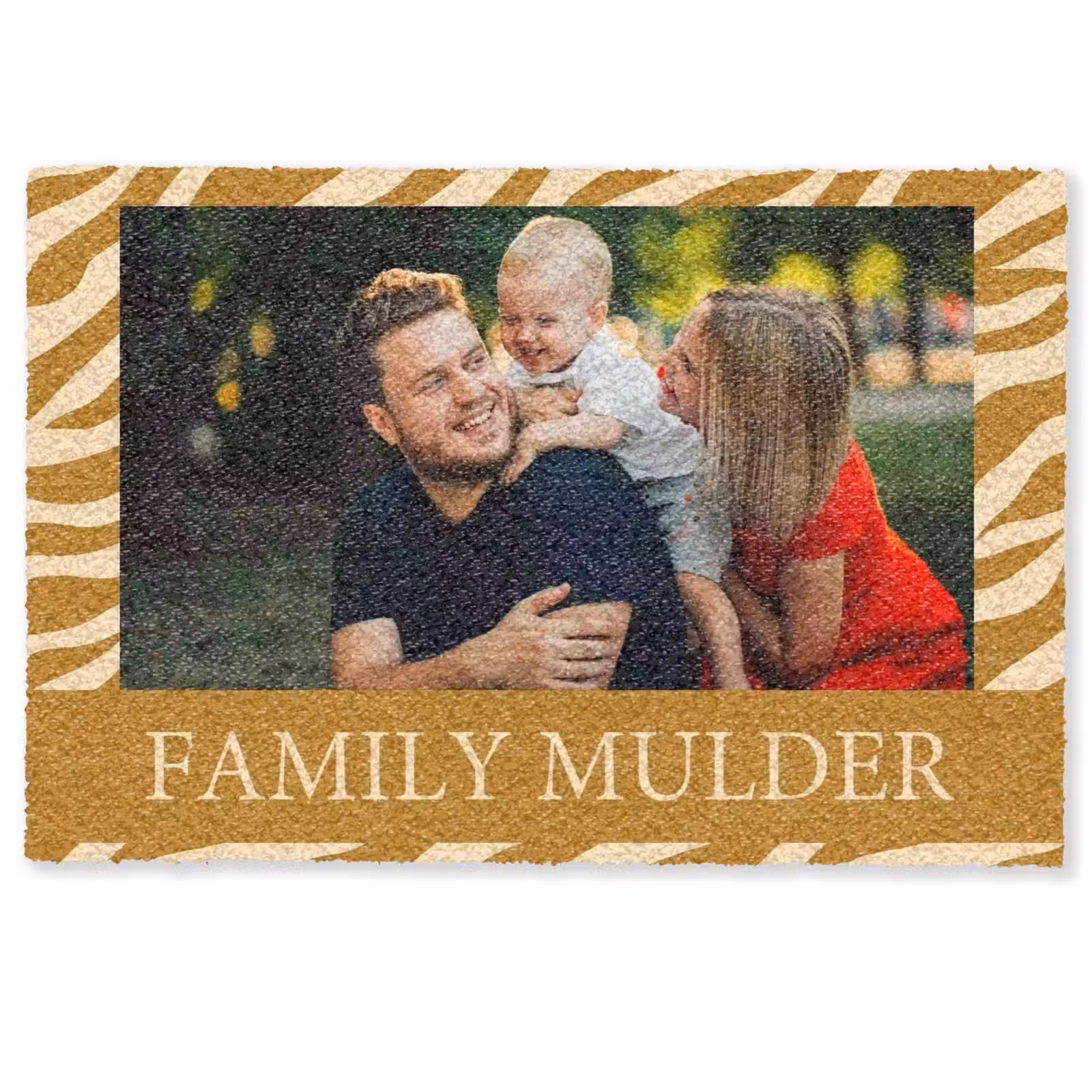 Gepersonaliseerde deurmat - Familie - In - Patroon - Dierenprint - Foto — 1
