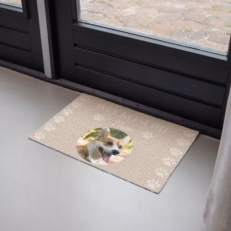 Gepersonaliseerde deurmat - Eigen - Foto - Rond - Pootjes — 2