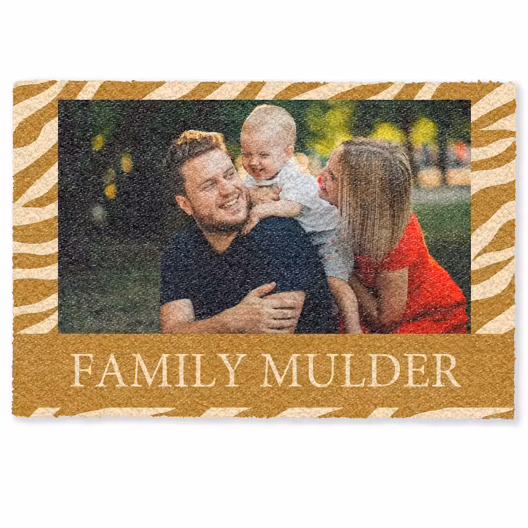 Gepersonaliseerde deurmat - Familie - In - Patroon - Dierenprint - Foto — 1