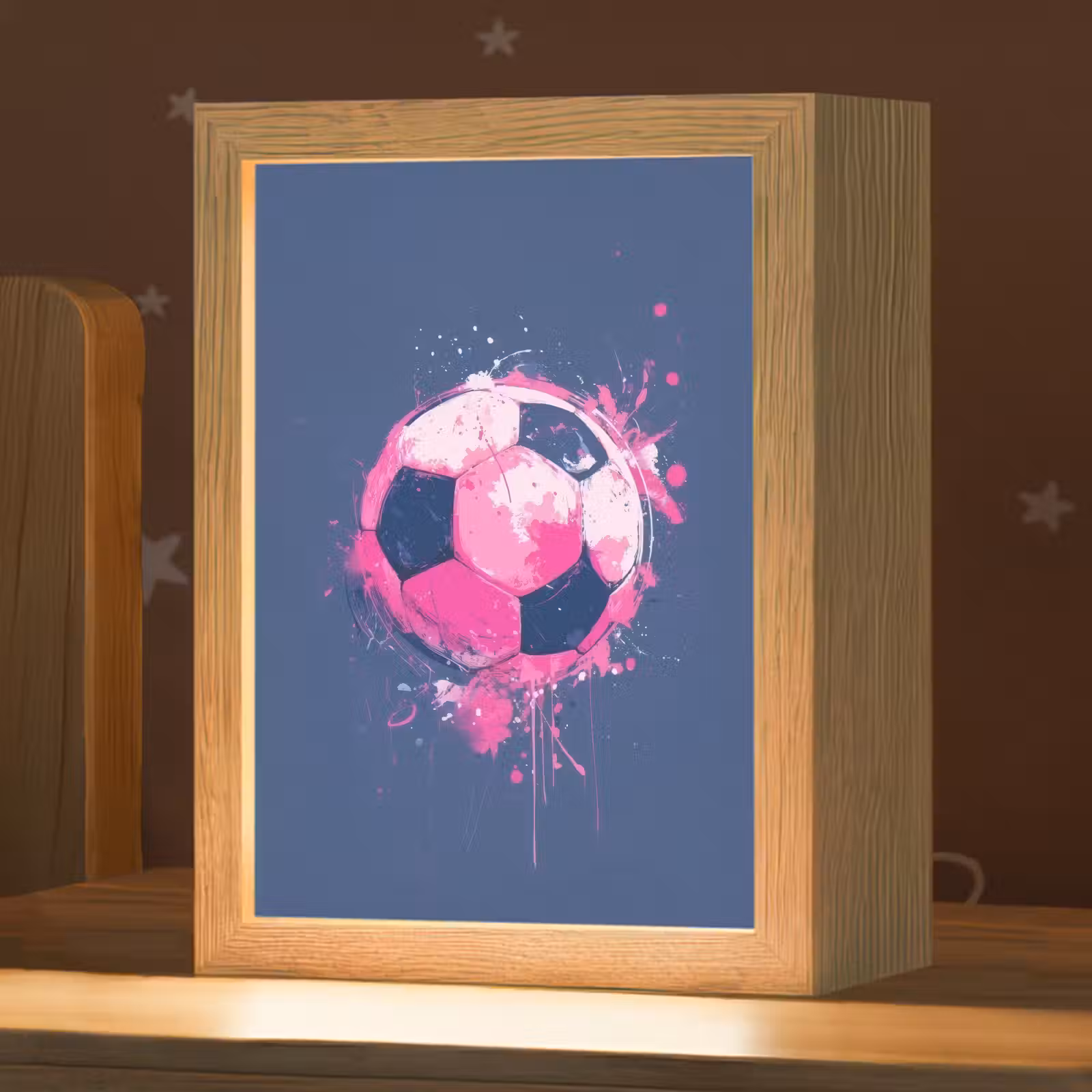 Nachtlampje - Abstract - Voetbal - Spatten - Roze — 1