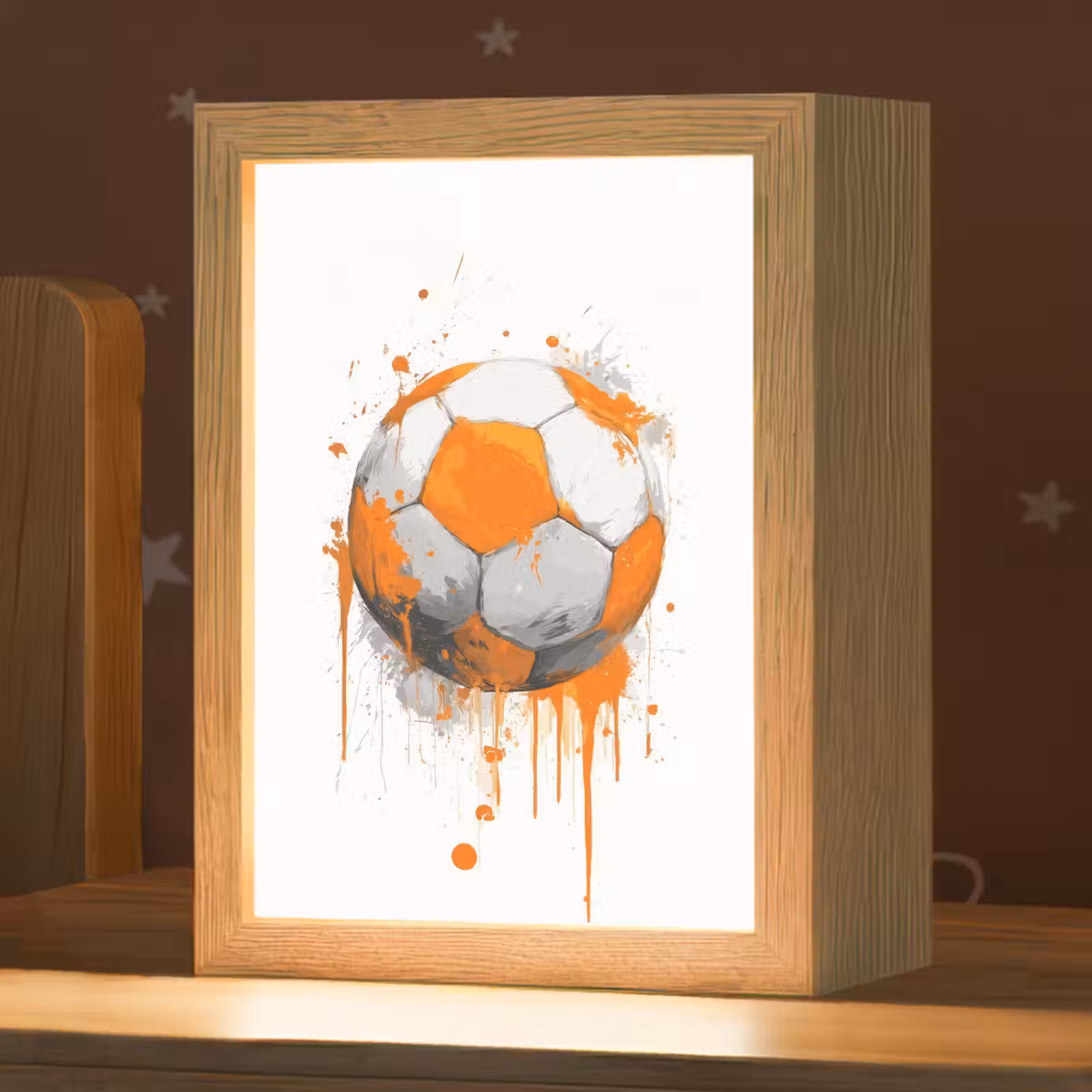Nachtlampje - Voetbal - Abstract - Oranje - Verfspatten — 1