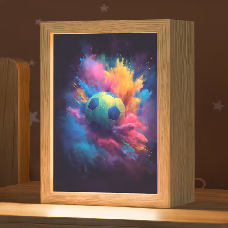 Nachtlampje - Explosie - Kleurrijk - Voetbal - Abstract — 1