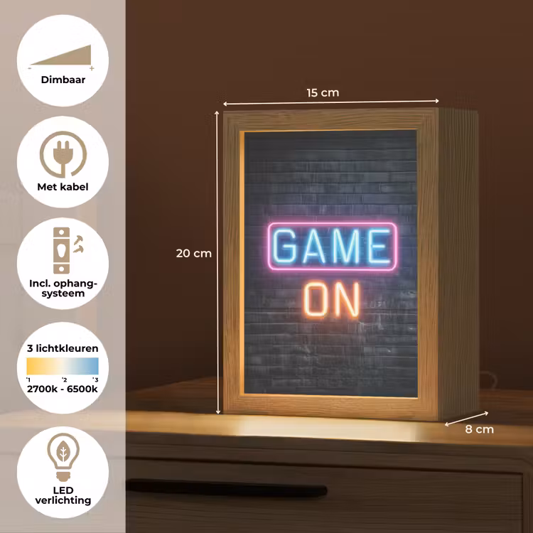 Nachtlampje - Game on - Neon - Muur — 8