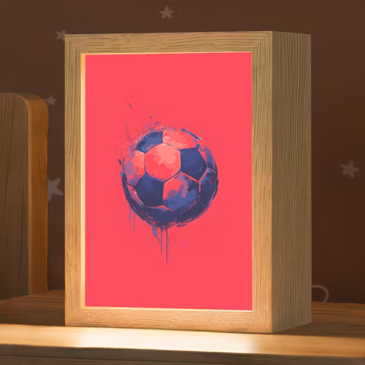 Nachtlampje - Rood - Voetbal - Abstract - Verfspatten — 1