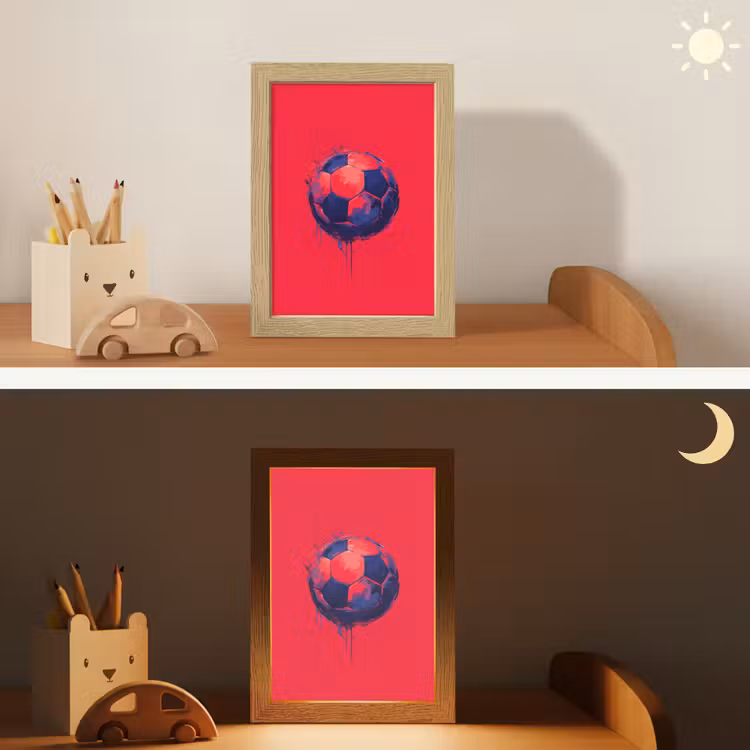 Nachtlampje - Rood - Voetbal - Abstract - Verfspatten — 5