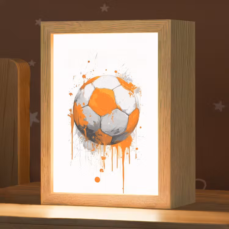 Nachtlampje - Voetbal - Abstract - Oranje - Verfspatten — 1