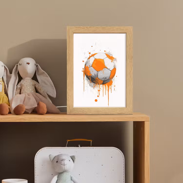 Nachtlampje - Voetbal - Abstract - Oranje - Verfspatten — 3