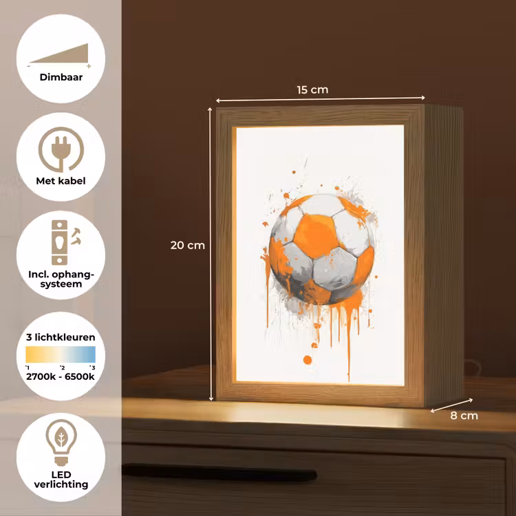 Nachtlampje - Voetbal - Abstract - Oranje - Verfspatten — 8