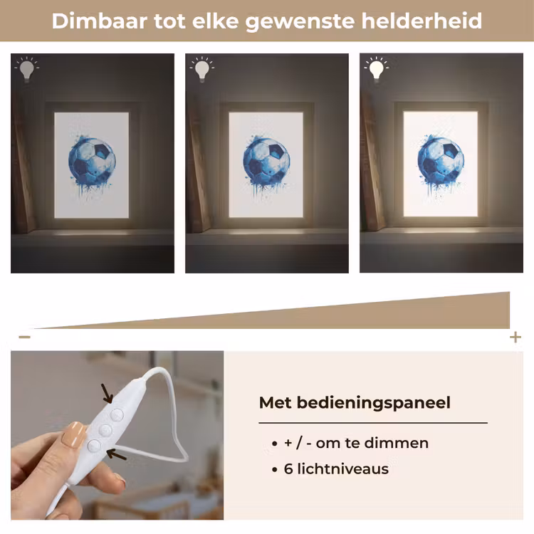 Nachtlampje - Voetbal - Blauw - Inkt - Spatten — 6