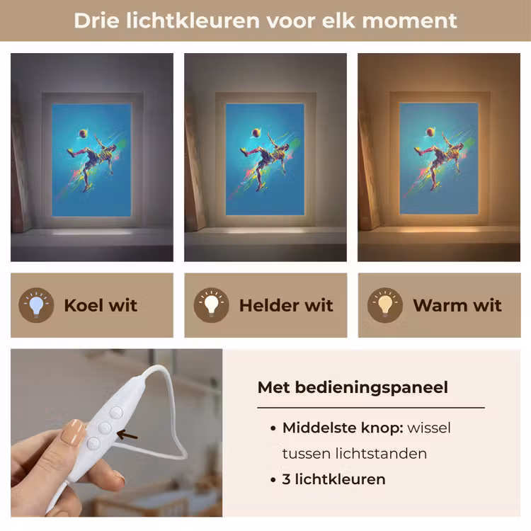 Nachtlampje - Voetballer - Verfspatten - Kleurrijk - Bal — 7