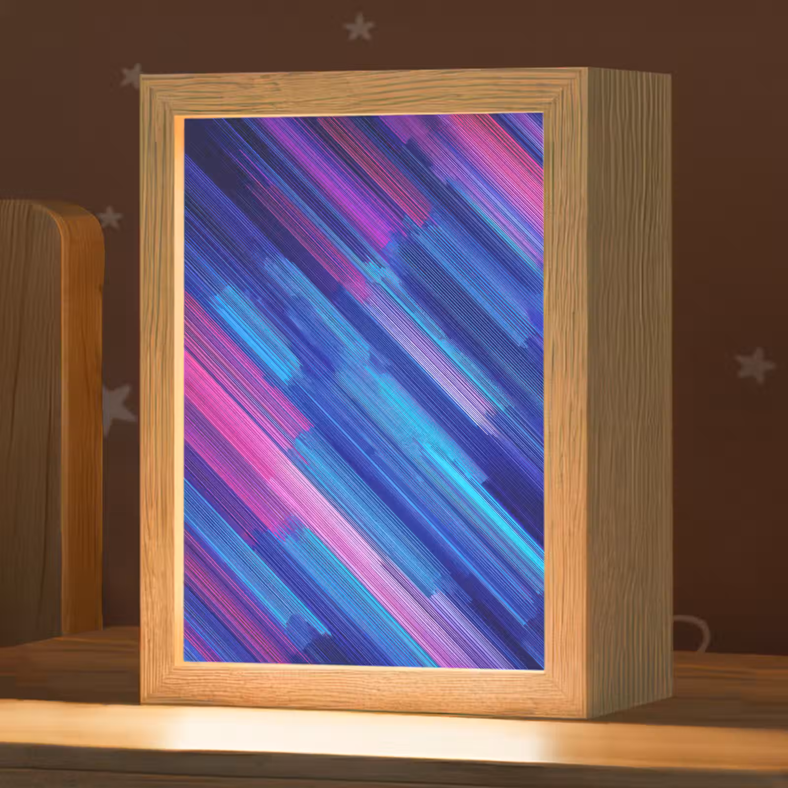 Nachtlampje - Lijnen - Abstract - Patroon - Donkerblauw — 1